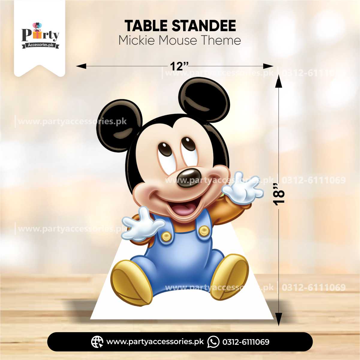 Mickey Mouse Theme Standing Character Cutouts for Birthday Party Decoration