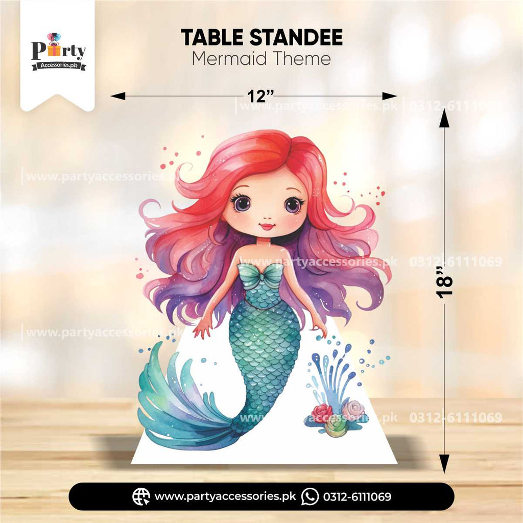 Mermaid Theme Standing Character Cutouts for Birthday Party Decoration