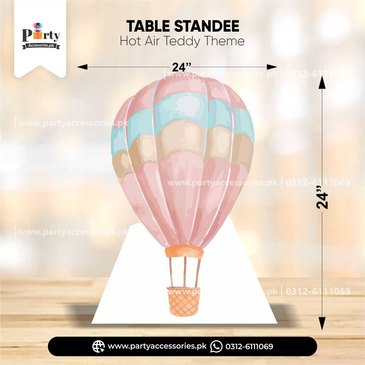 Hot Air Balloon Theme Standing Cutouts for Birthday Party Decoration