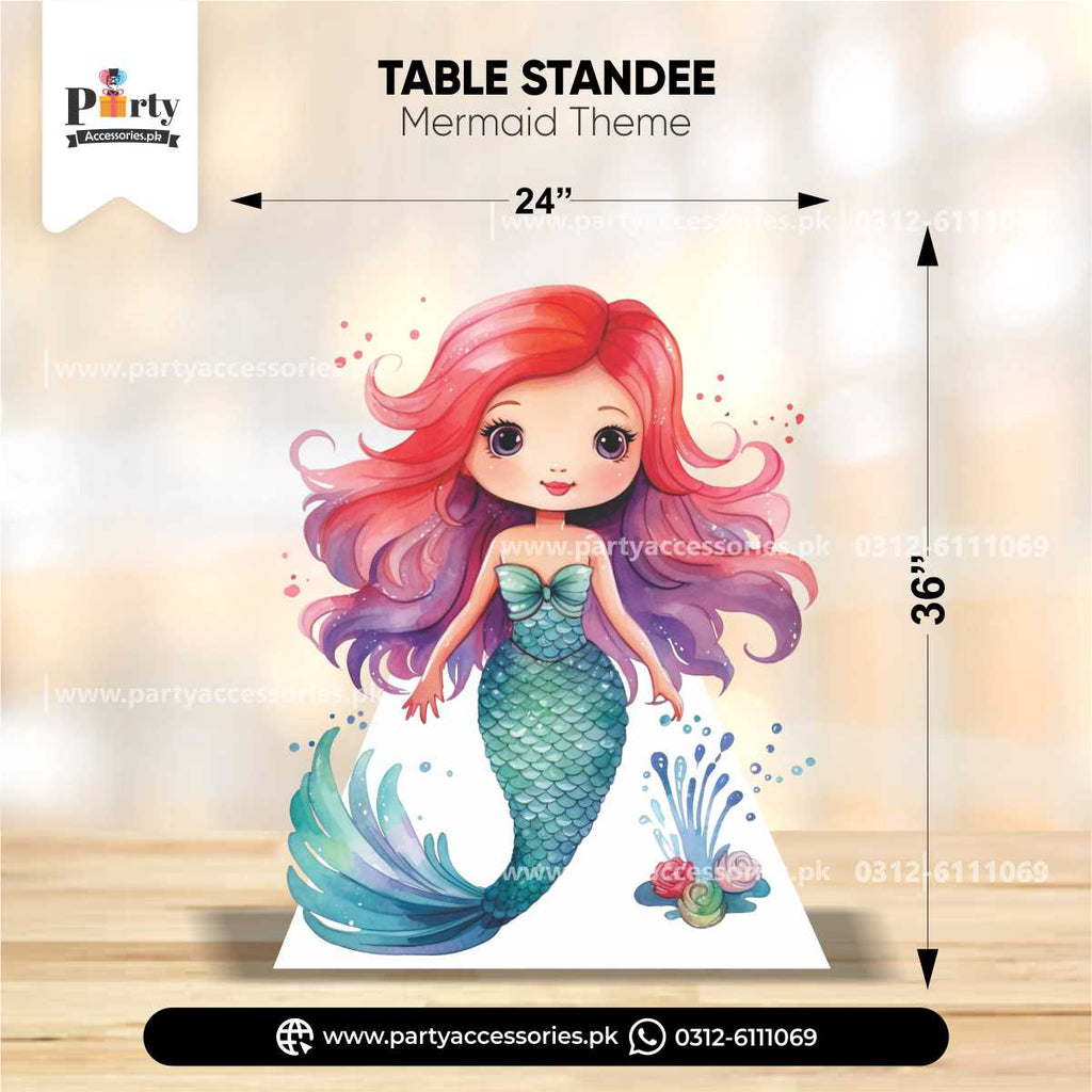 Mermaid Theme Standing Character Cutouts for Birthday Party Decoration