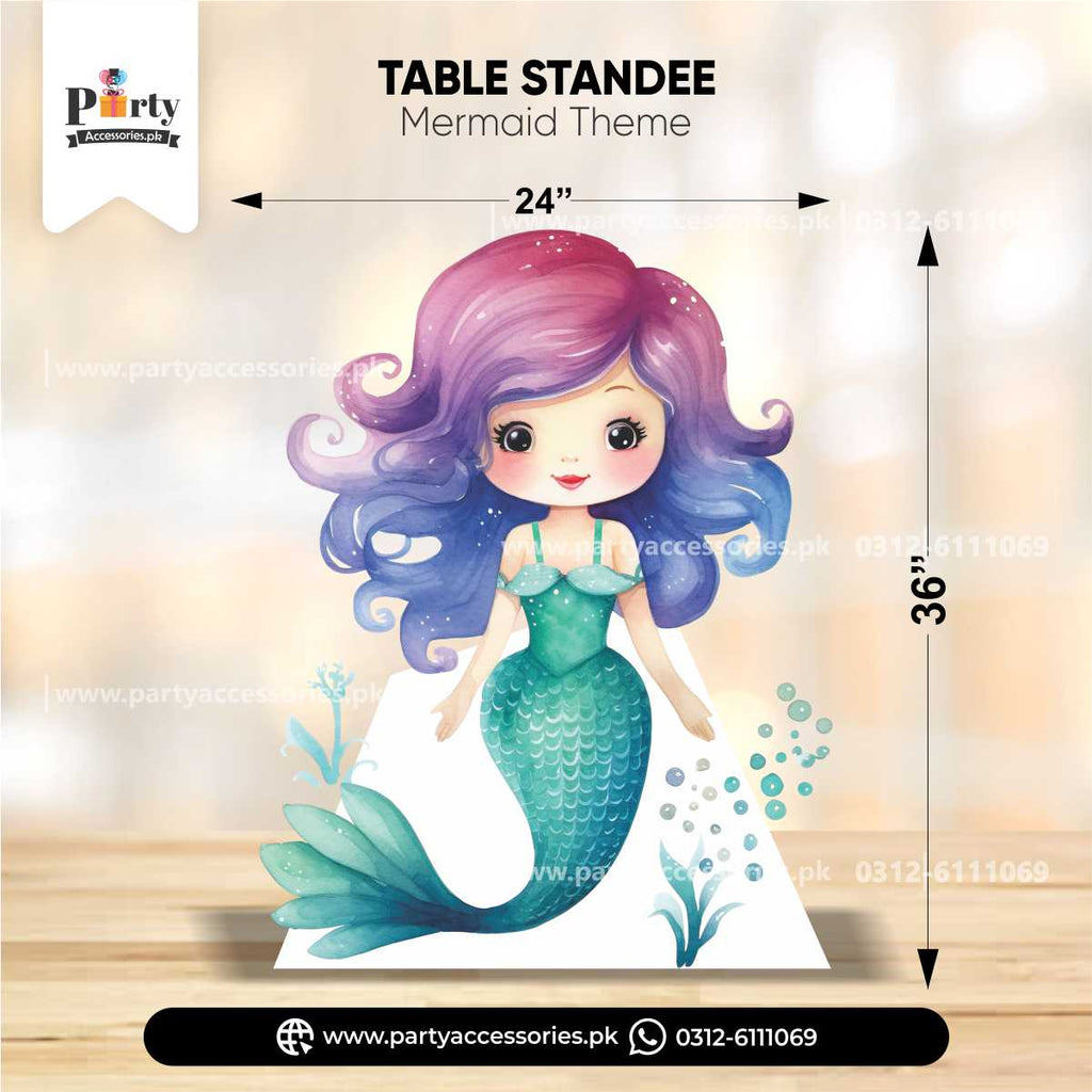 Mermaid Theme Standing Character Cutouts for Birthday Party Decoration