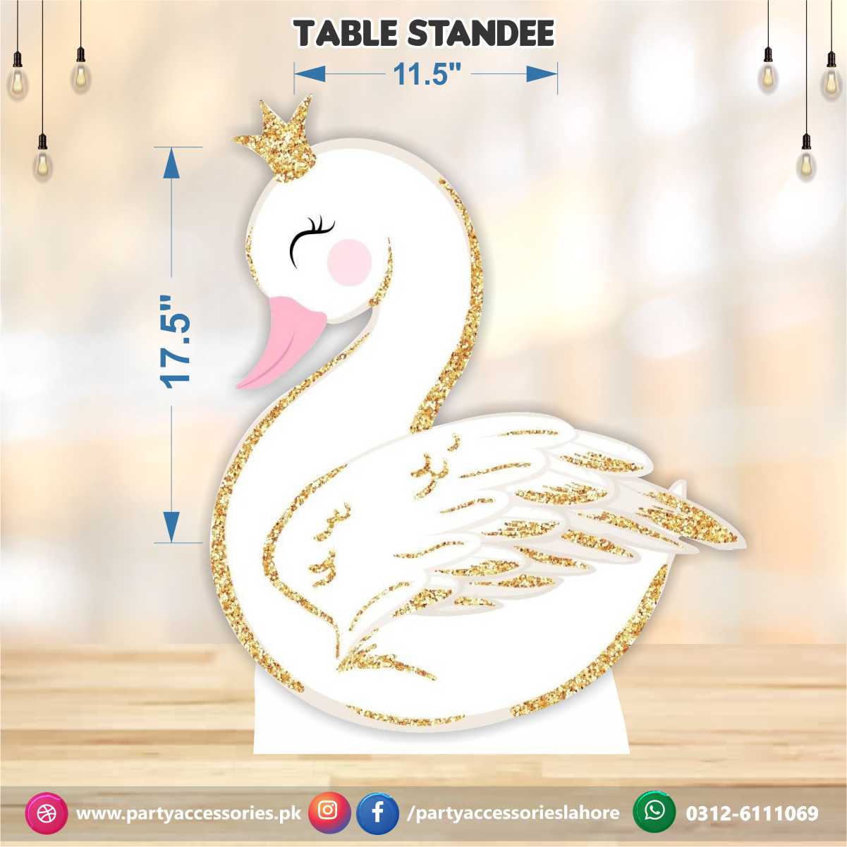 Swan theme Table standing character cutouts