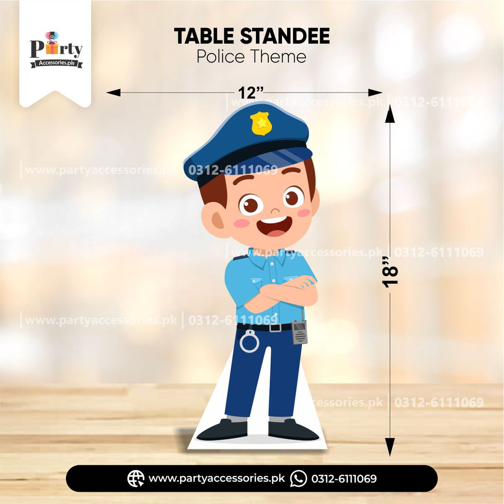 police theme customized table cutout for birthday 