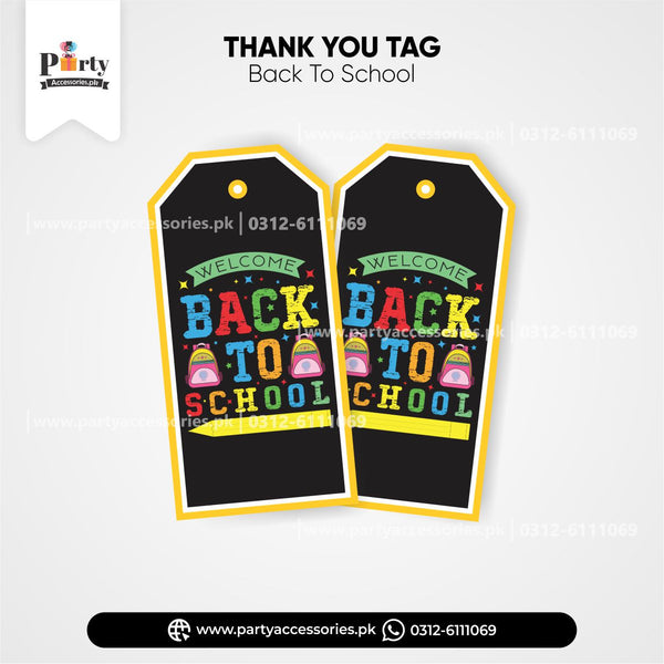 Back to School theme party thank you tags | pack of 12