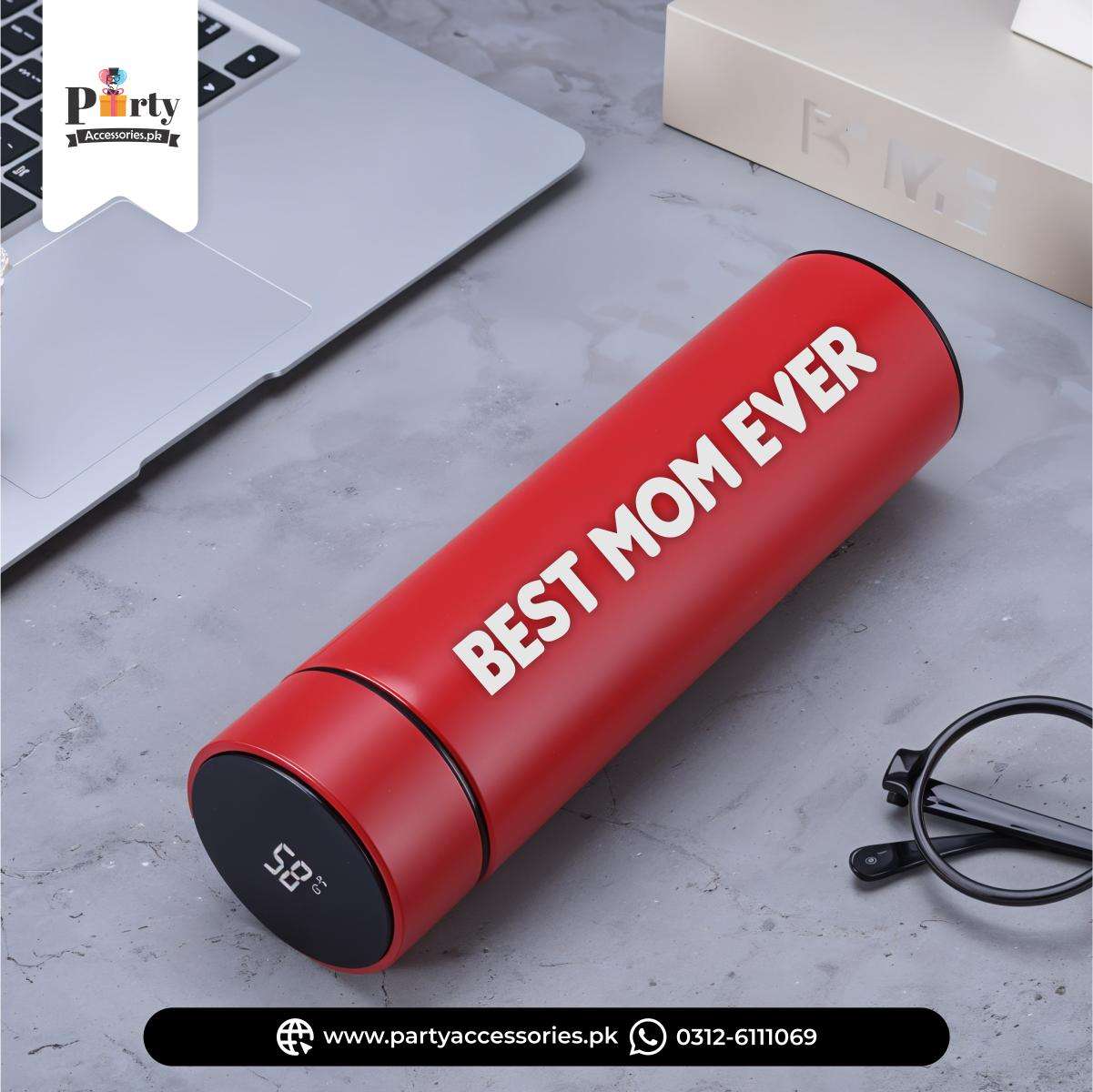 BEST MOM Ever Printed Led Temperature Water Bottle for Mother's Day Decoration