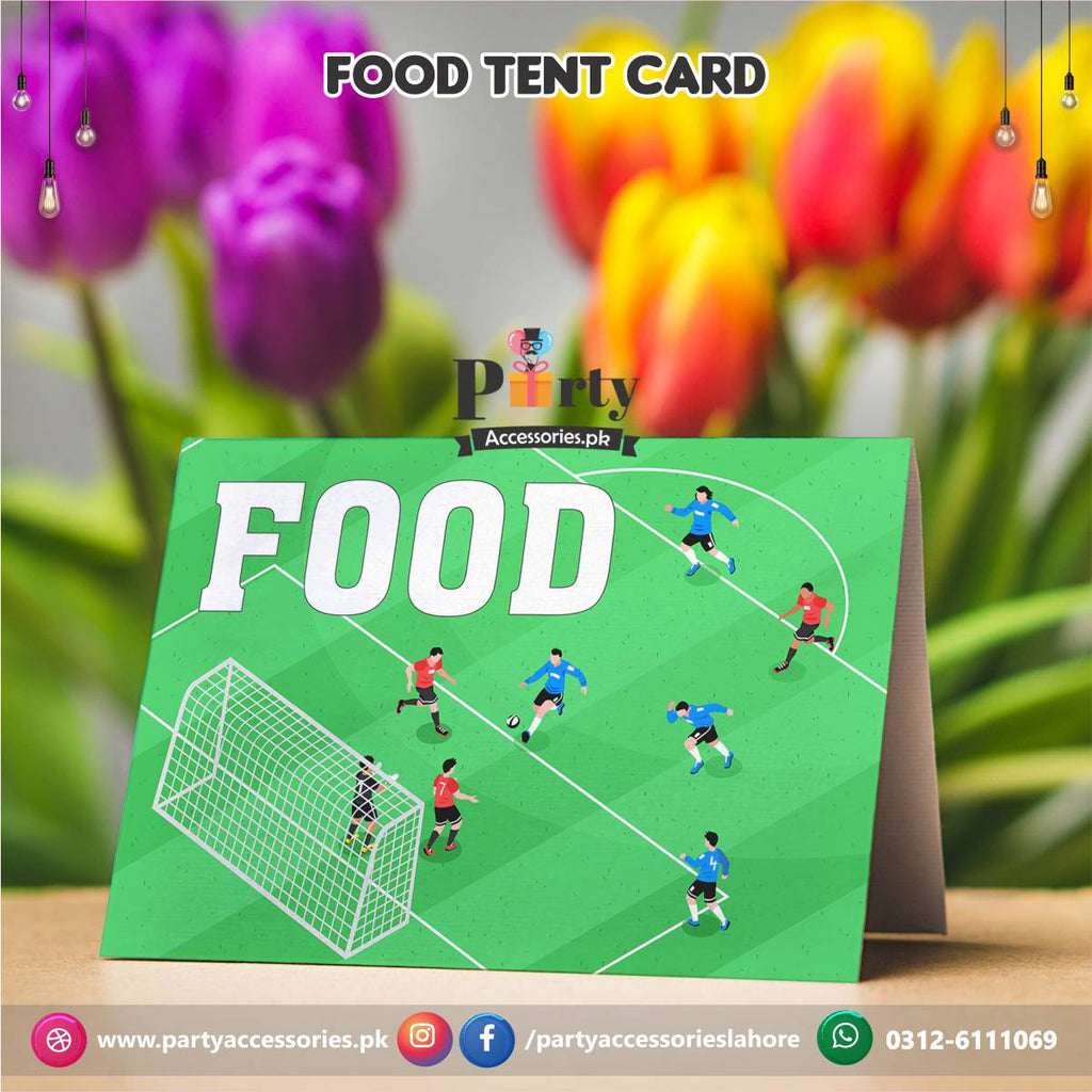 Football theme birthday Table Tent cards customized