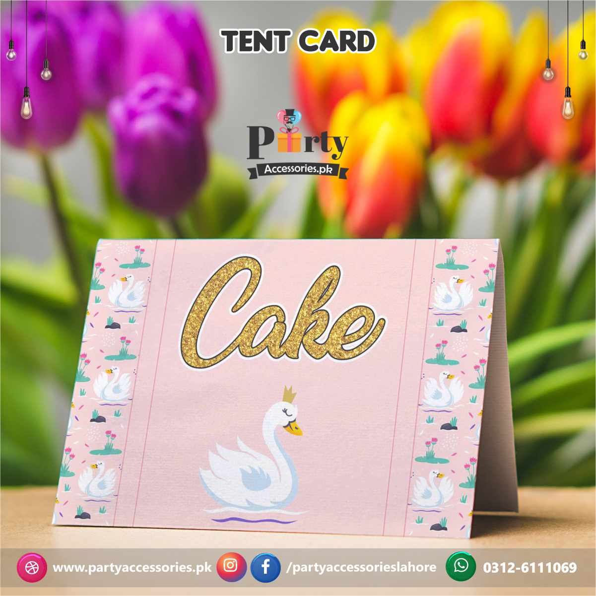 Swan theme Customized Table Tent cards 