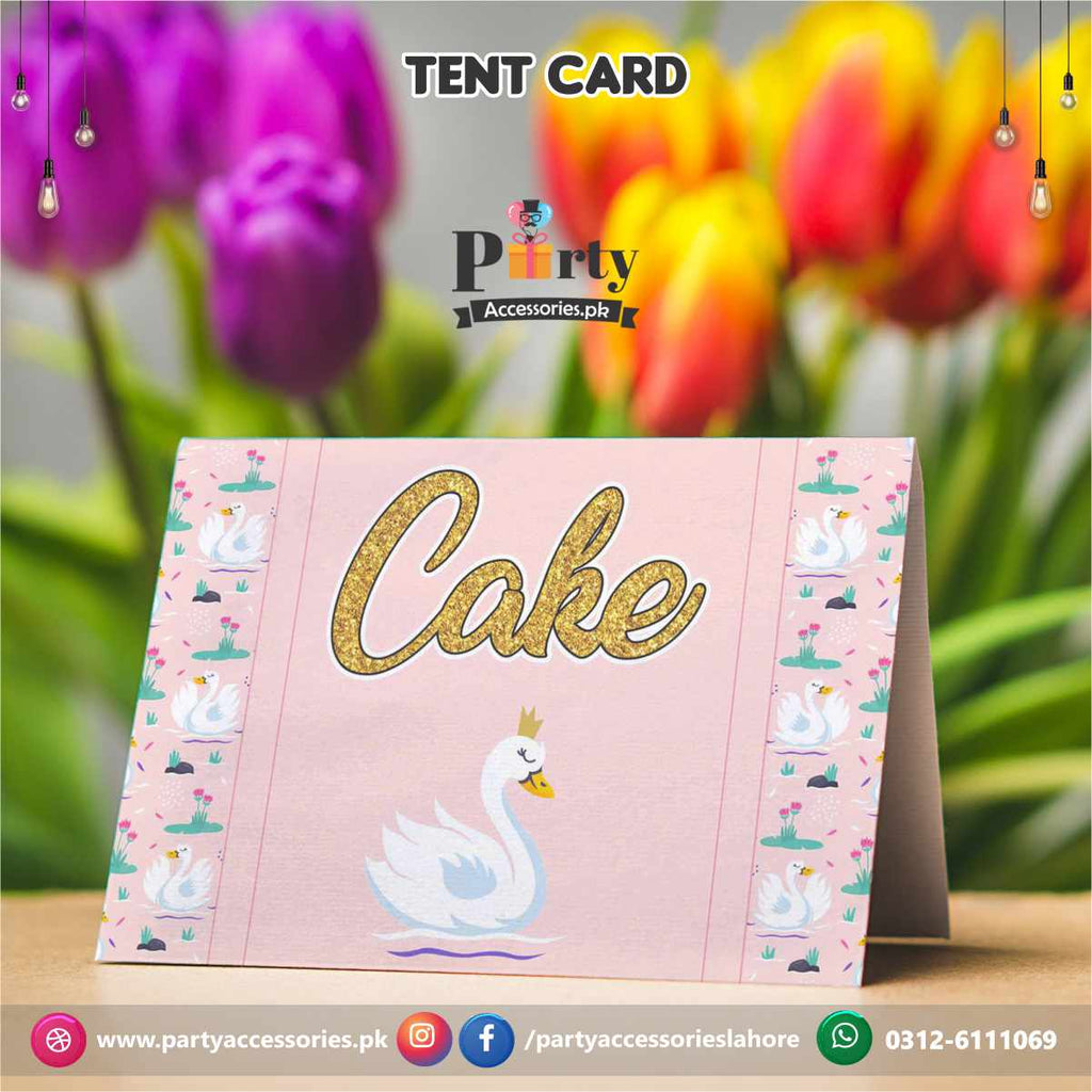 Swan theme Customized Table Tent cards 