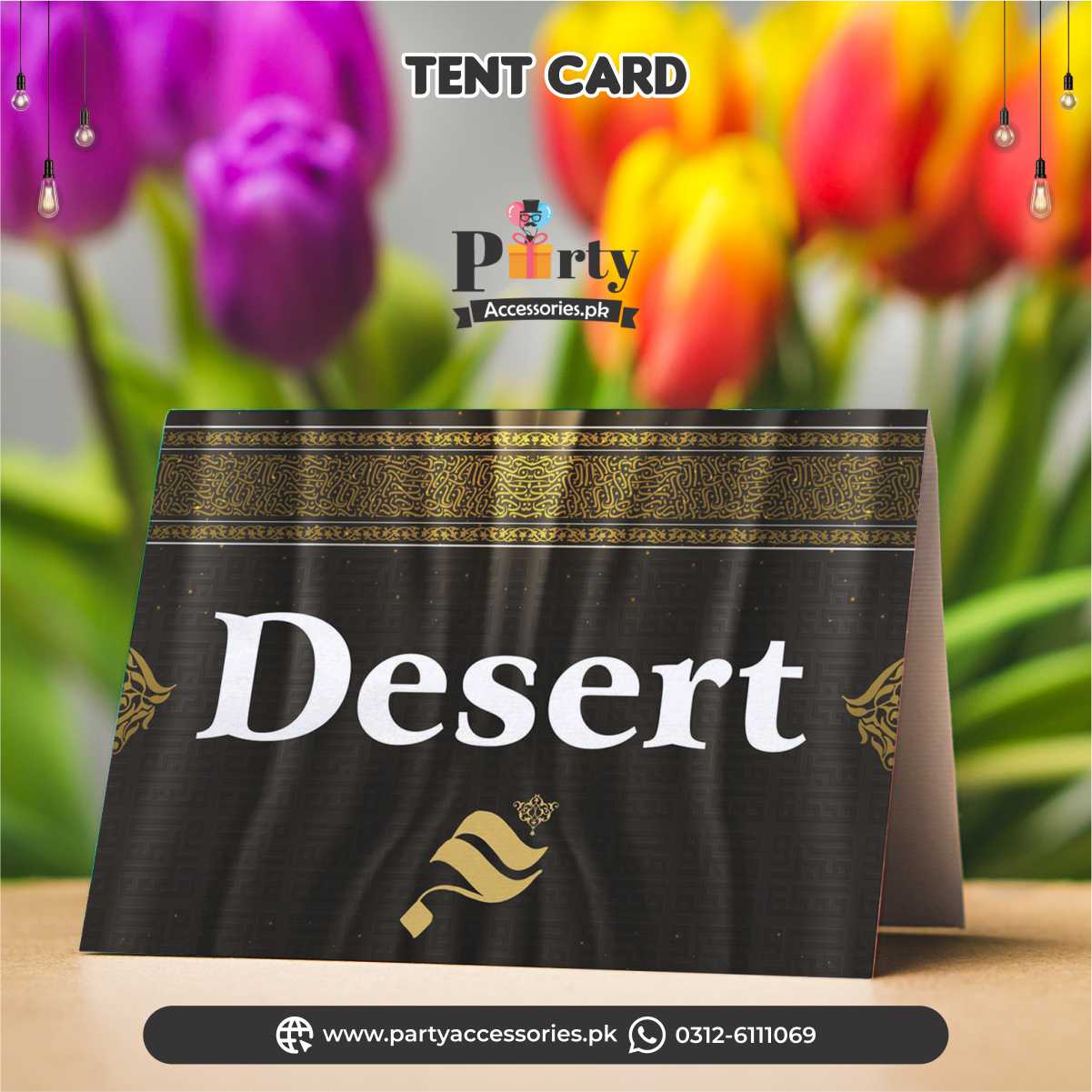 hajj decoration ideas table tent cards
