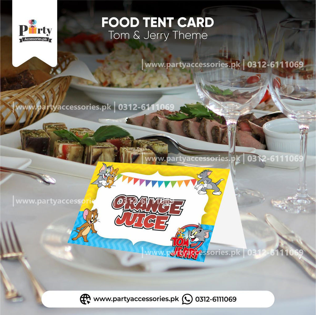 tom and jerry theme customized tent cards 
