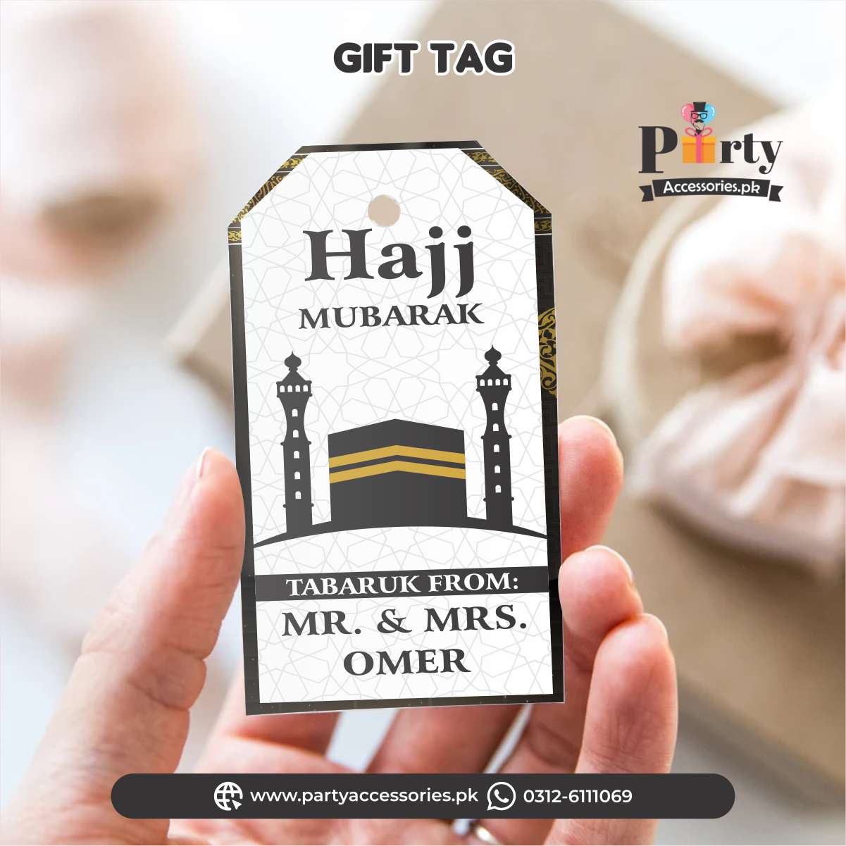Hajj Mubarak Gift thank you tags | pack of 6