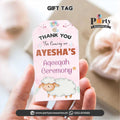 Aqeeqa celebration thank you tags | pack of 12 for girl Aqiqah