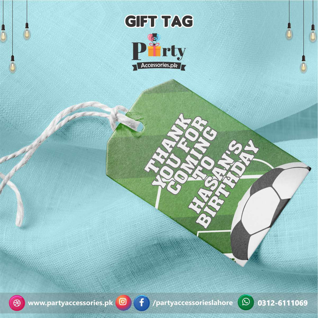 Gift / Thank you tags in Football theme Birthday Party (pack of 6)