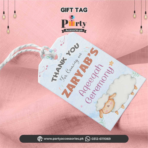 Aqeeqa celebration thank you tags | pack of 12 for boy Aqiqah
