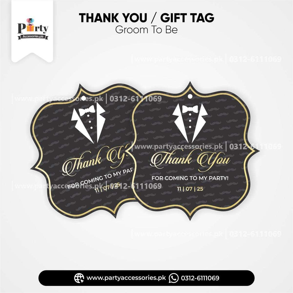 groom shower thank you tags