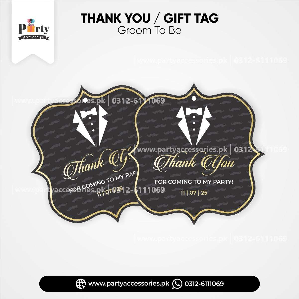 groom shower thank you tags