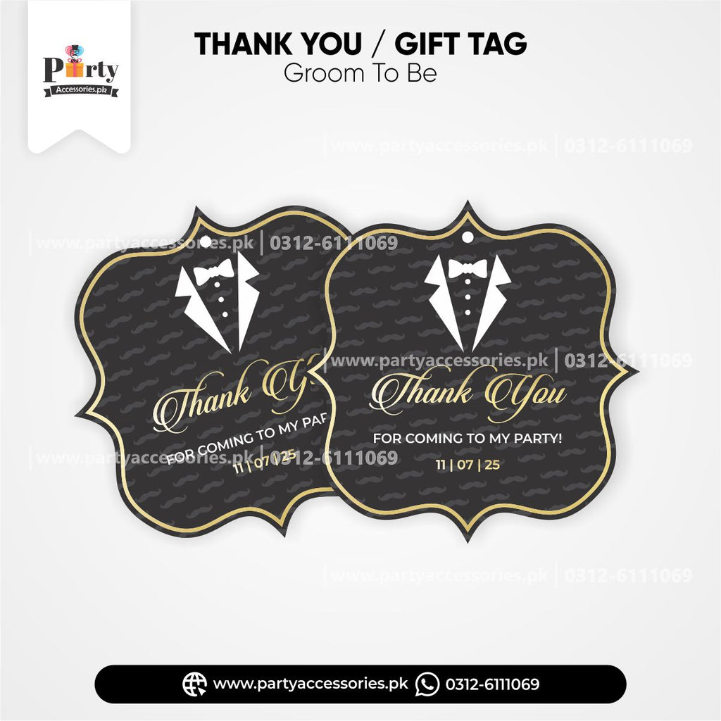 groom shower thank you tags