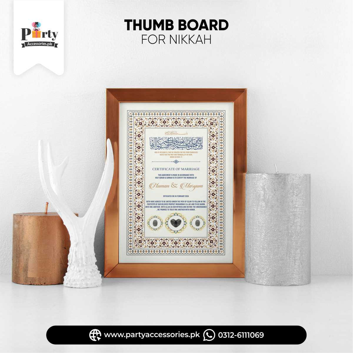 customized nikkah thumb print board 