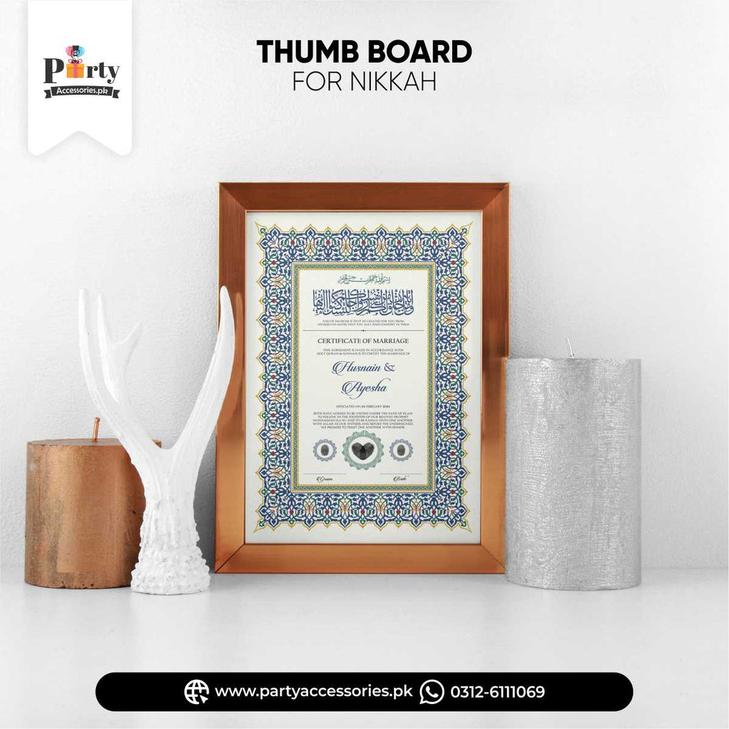 customized nilkkah thumb board with golden frame 