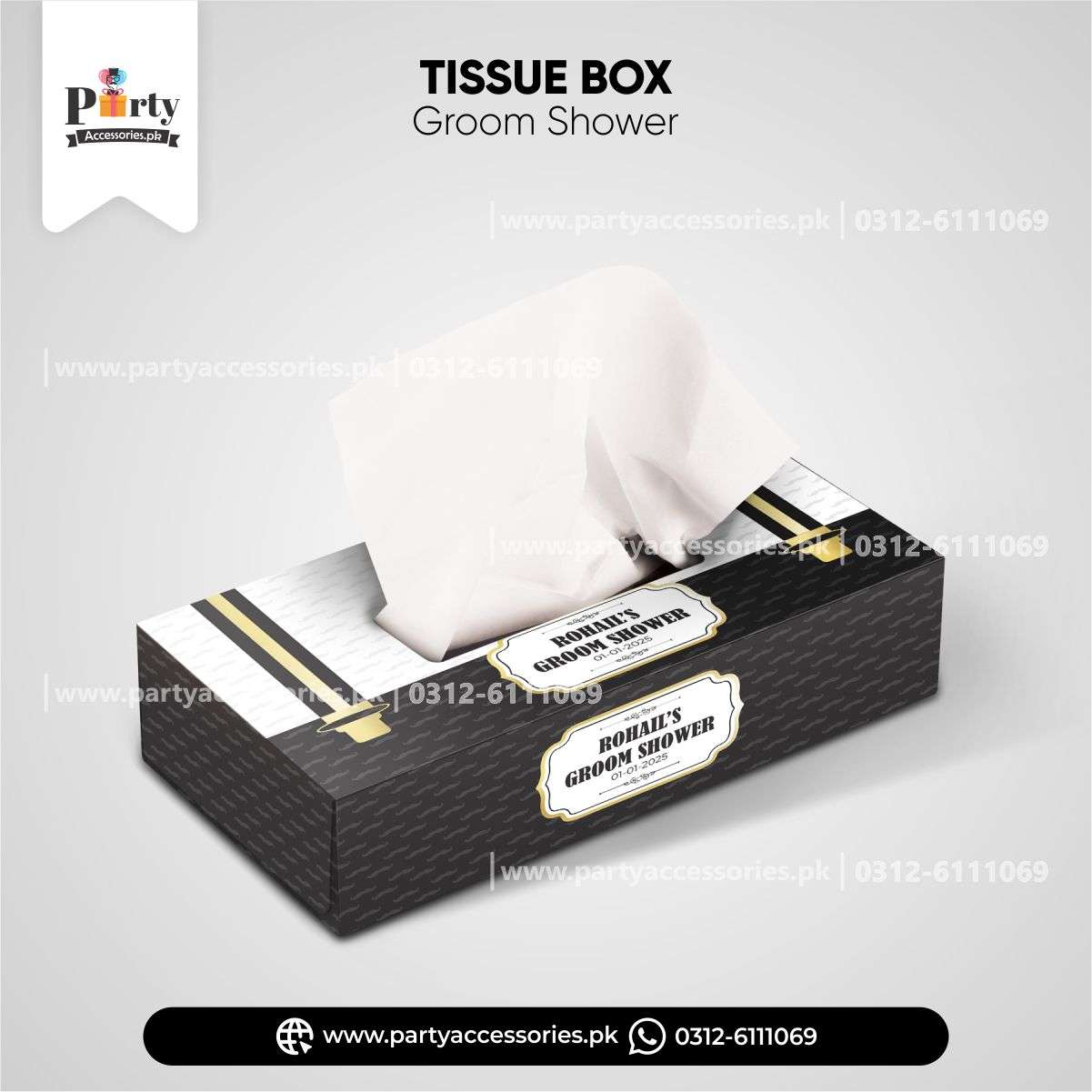 groom shower table decorations tissue box