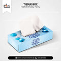 HALF BIRTHDAY THEME TISSUE BOX IN BLUE COLOR 