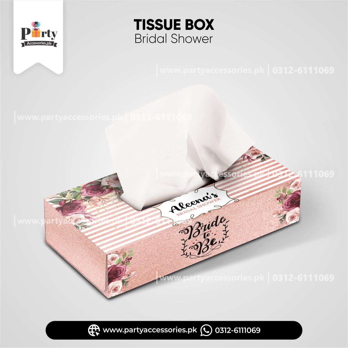 Bridal shower Customized Tissue Box for table Decoration pinterest ideas