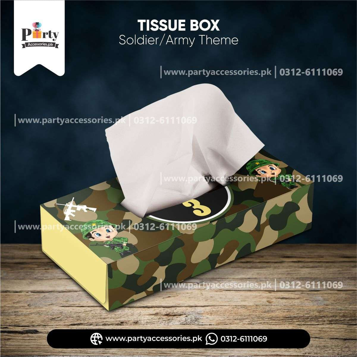 Army Soldiers theme birthday table Decor | Customized Tissue Box ...