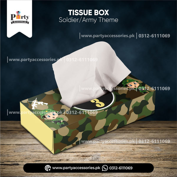 soldier army theme table decoration ideas tissue box cover