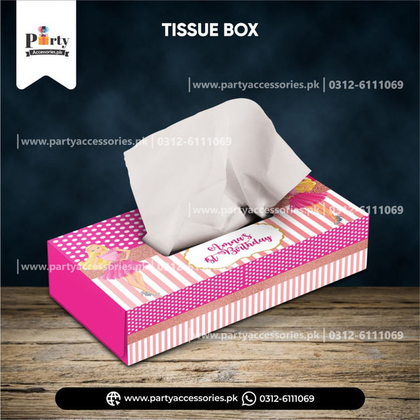 barbie doll birthday theme customized tissue box table decoration cover