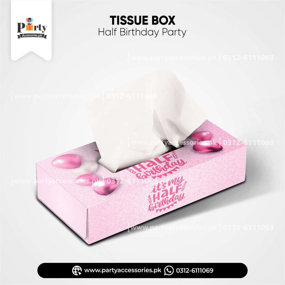 baby girl half birthday theme customized tissue box cover party decorations 