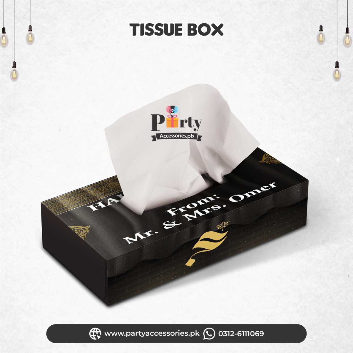 Hajj Mubarak table decoration Customized Tissue Box