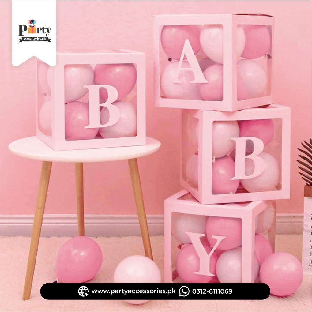 DIY Transparent Baby letter boxes | Set of 4 BABY letter boxes