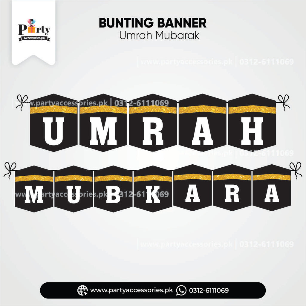 umrah mubarak customized kabba shape bunting banner for umrah decorations 