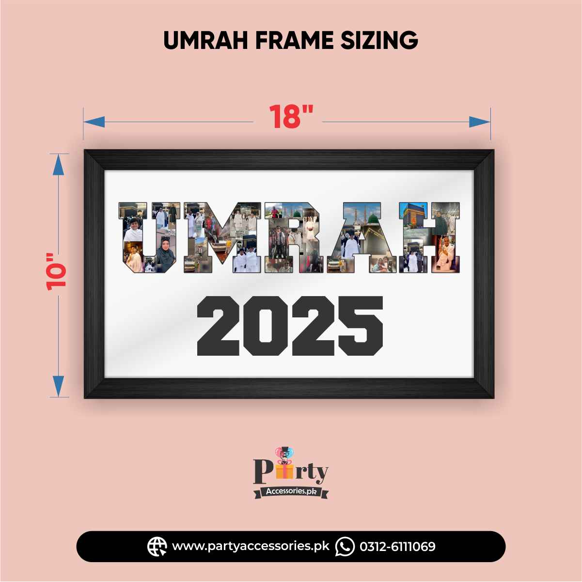 Personalized Umrah Gift Wall Hanging Frame: Customized with Your Pictures