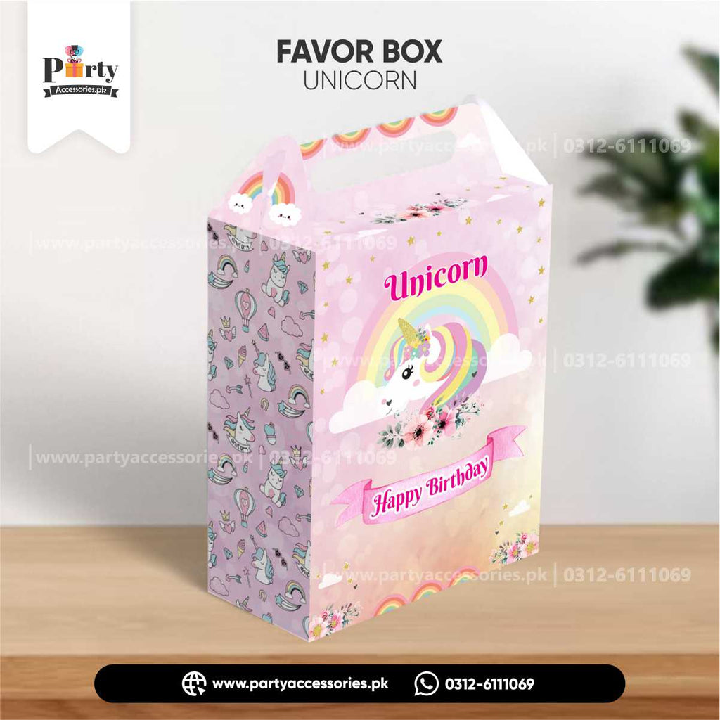 unicorn design goody favor boxes