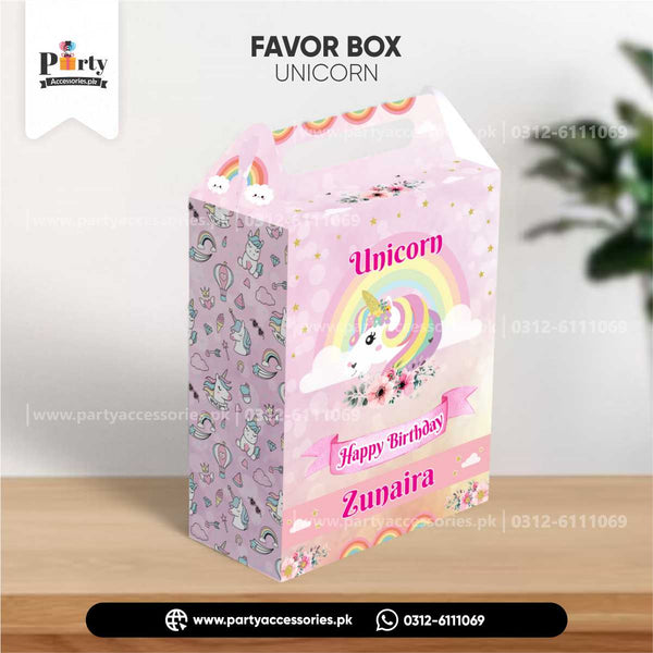 unicorn theme birthday party decoration boxes