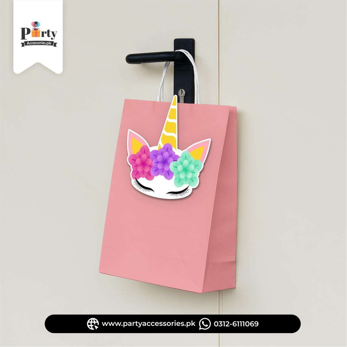 Unicorn Theme Birthday Cutout Goody Bags | Premium Party Favors