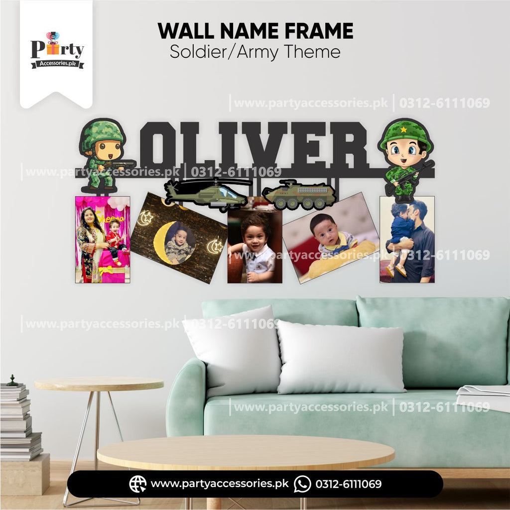 customized army soldier theme wall name frame 