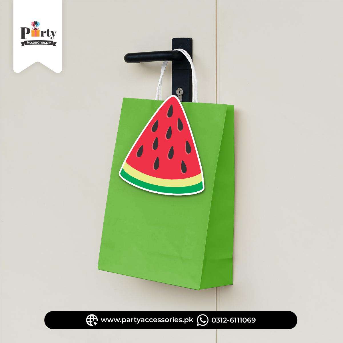 Watermelon Sape Birthday Cutout Goody Bags | Premium Party Favors 6 pcs Pack