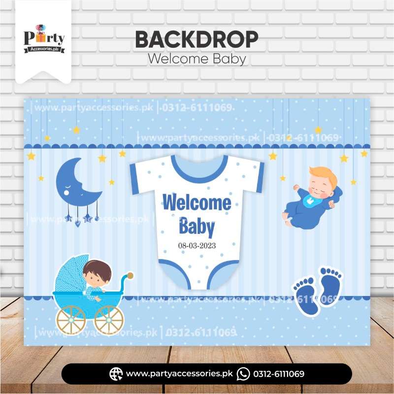 Welcome baby decoration ideas | penaflex  Backdrop for baby boy