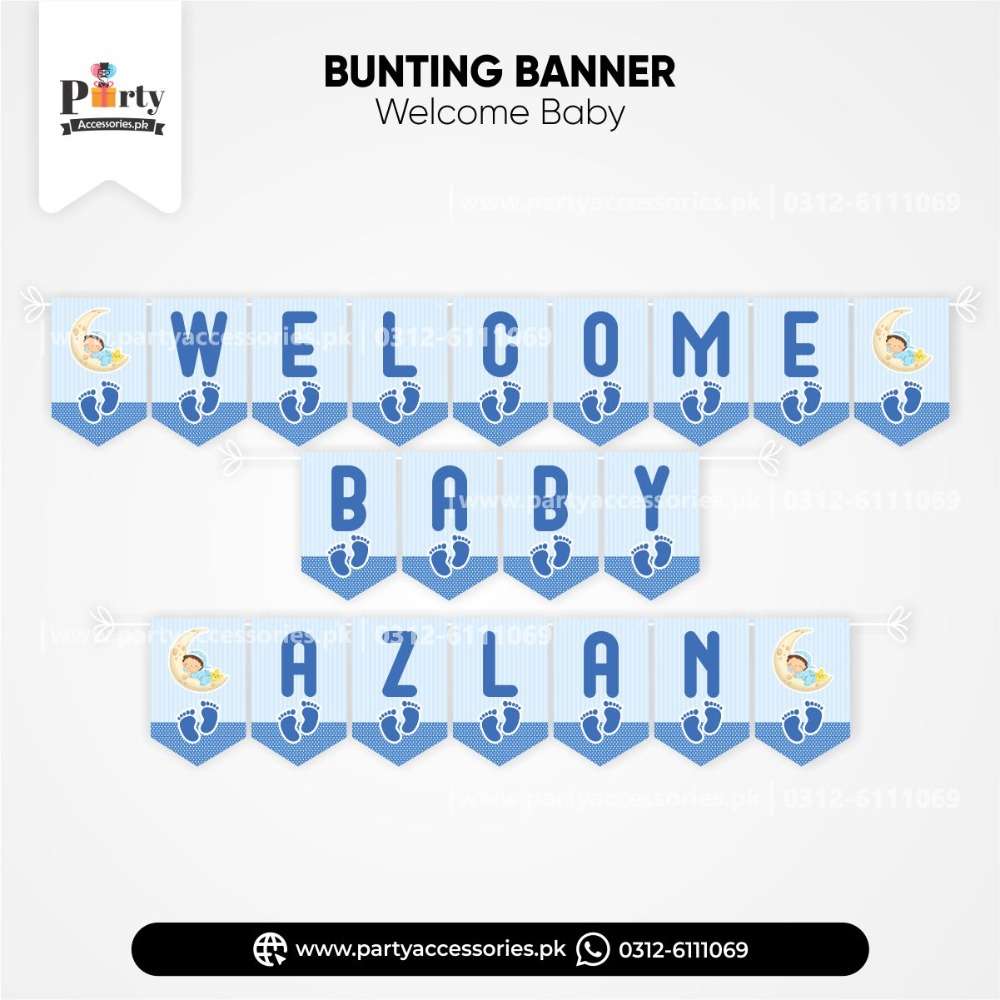 Welcome baby decoration ideas Wall Bunting Banner for baby boy