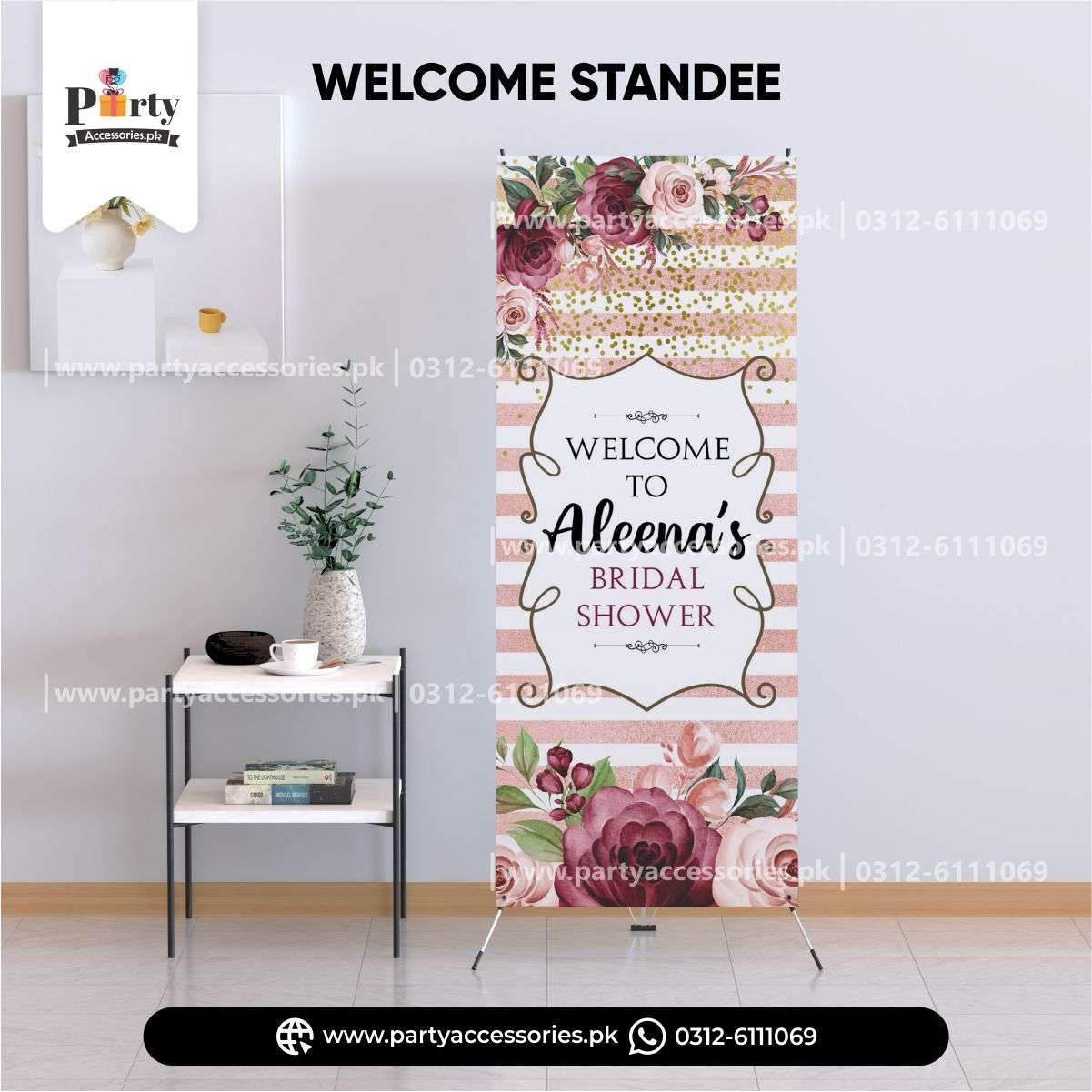Customized Welcome Standee for bridal shower pinterest ideas