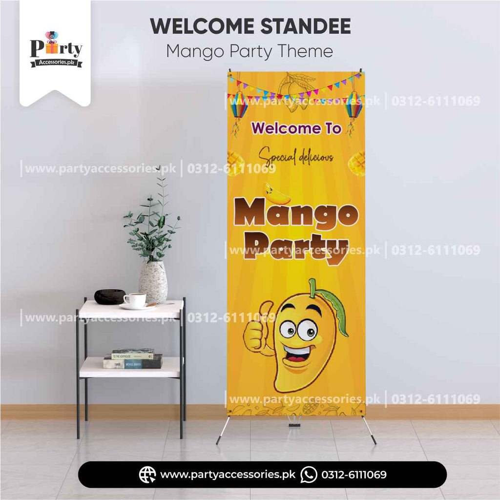 mango party decoration ideas welcome standee banner