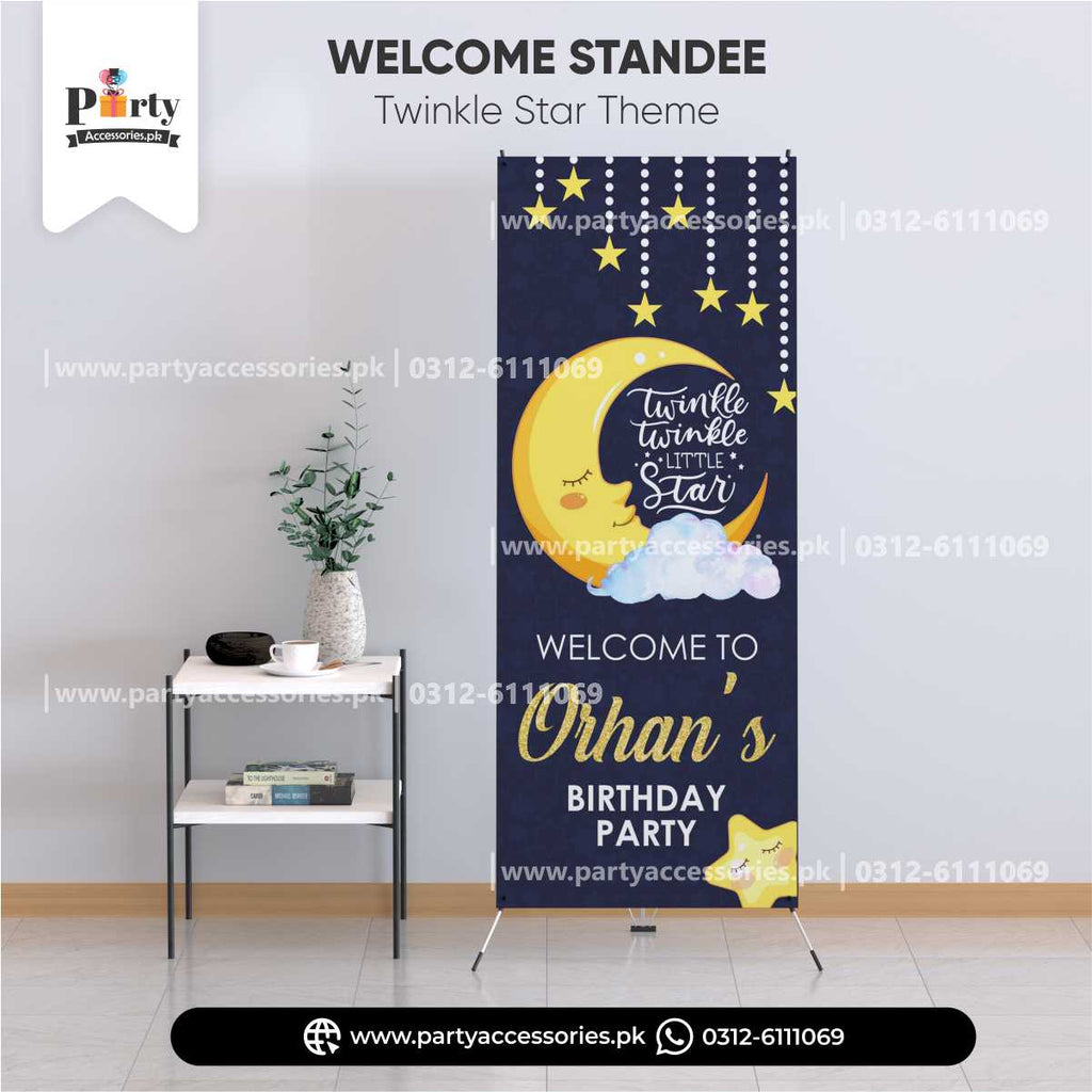Customized Welcome Standee for birthday in Twinkle star for Boys theme ...