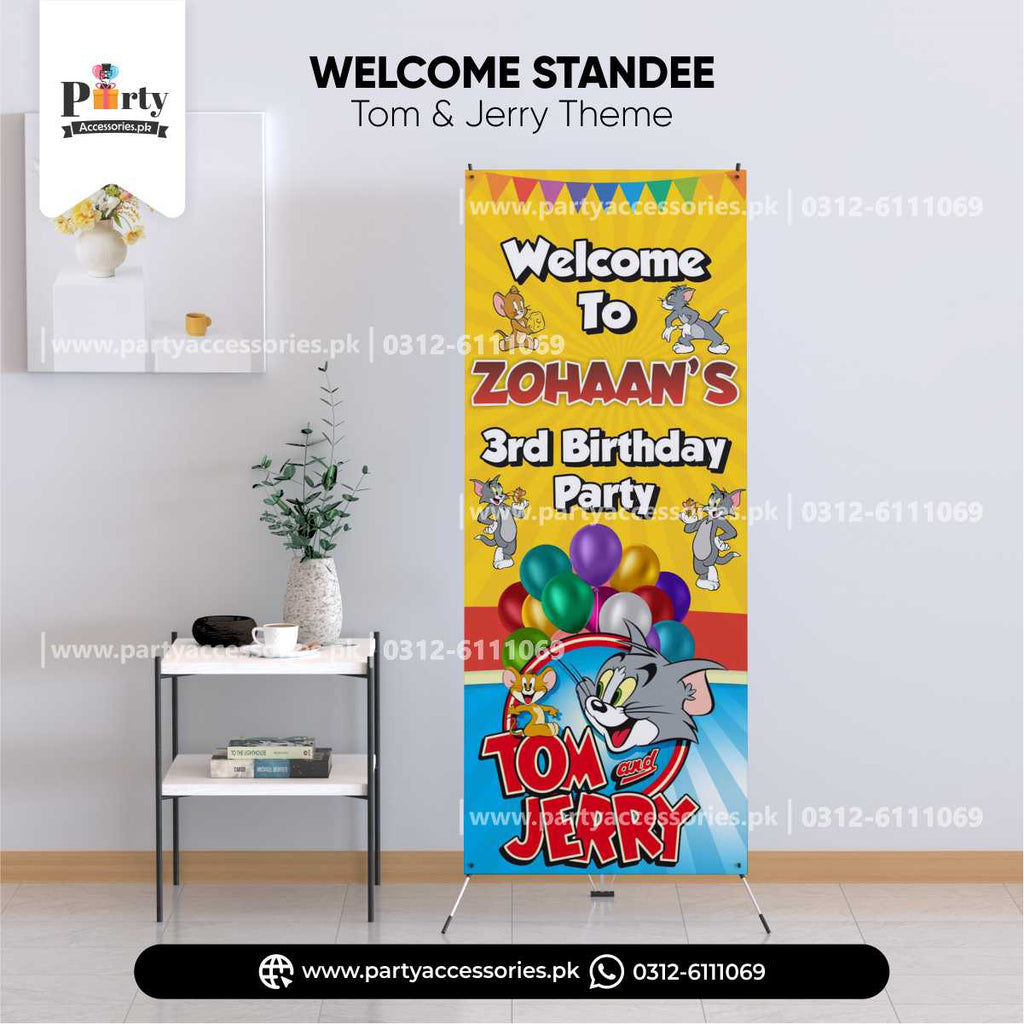 tom and jerry theme birthday customized welcome standee