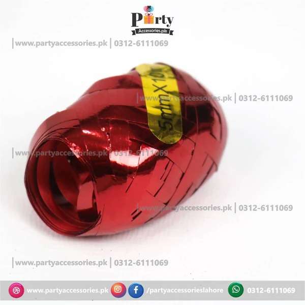 red curl ribbon for balloons in tom and jerry theme 