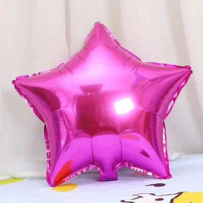 shocking pink star foil balloon in half birthday theme
