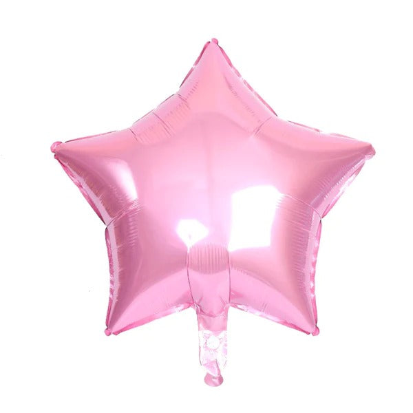 light pink star foil balloon in half birthday baby girl birthday theme