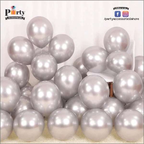 silver chrome balloons for half birthday 