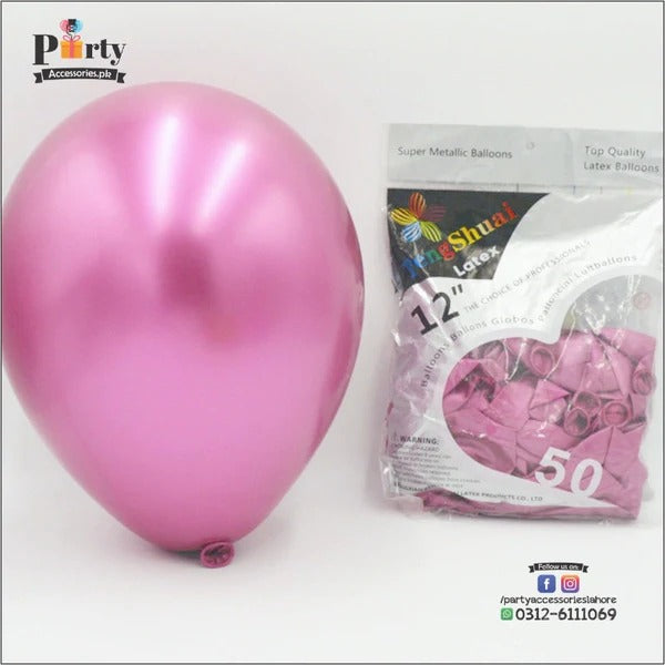 pink metallic balloons for half birthday girl celebration 